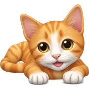 Orange tabby kitten laying  sticker
