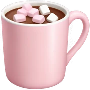 Light Pink mug of hot chocolate with marshmallows  sticker