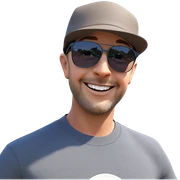 smiling boy outdoors in hat sticker