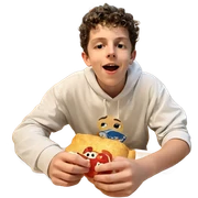boy enjoying night snack sticker