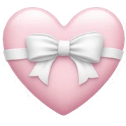 Pastel pink heart with white bow sticker