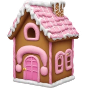 A pink gingerbread house sticker