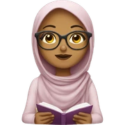 Muslim-girl-reading-with-glasses sticker