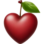 heart shaped cherry sticker