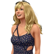 blonde girl in simple dress sticker