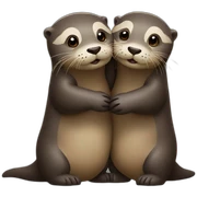 otters holding hands sticker