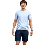 happy boy in casual wear sticker