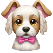 Dog with a pink bow sticker