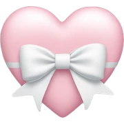 Pastel pink heart with white bow sticker
