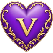 The golden Letter “Y” inside a Purple Heart sticker