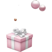 Light pink Christmas gifts under a white Christmas tree  sticker