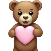 Teddy bear holding light pink heart sticker