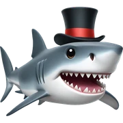 Shark with a top hat sticker