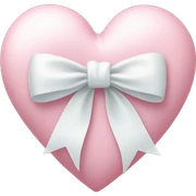 Pastel pink heart with white bow sticker