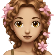 Beautiful fairy brown hair flowers sticker