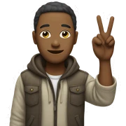 Emoji doing the peace sign  sticker