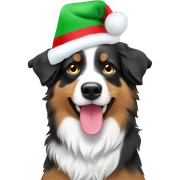 Australian Shepherd with xmas hat not￼ sticker