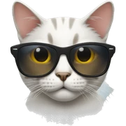 Cat with sunglasses sticker
