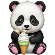 Panda eating ice cream sticker
