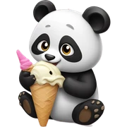 Panda eating ice cream sticker
