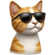 Cat with sunglasses sticker