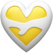 White and yellow heart sticker