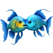 Two blue coy fish swimming around eachother  sticker