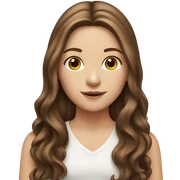 White girl with long brown hair sticker
