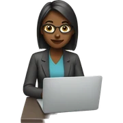 young remote worker woman sticker