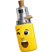 Yellow vape with smoke sticker