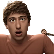 brown haired boy in shock sticker