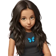 girl with butterfly on hair sticker