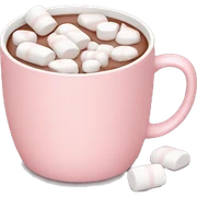Light Pink mug of hot chocolate with marshmallows  sticker