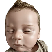 serene boy with closed eyes sticker