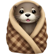 otter cozy in blanket sticker