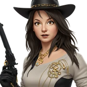 girl with gun and jewelry sticker