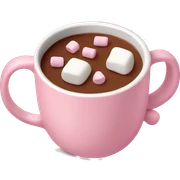 Light Pink mug of hot chocolate with marshmallows  sticker