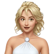 smiling girl in white dress sticker