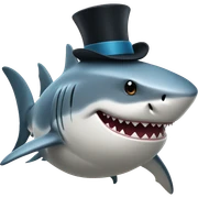 Shark with a top hat sticker