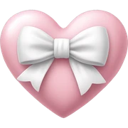 Pastel pink heart with white bow sticker