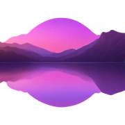 Sunset on a lake sticker