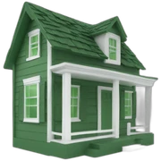 house box green and white sticker