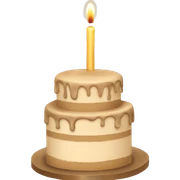 Beige birthdat cake sticker