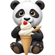 Panda eating ice cream sticker