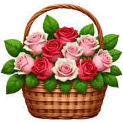a basket of roses, dreamy lighting, soft painterly textures, whimsical and nostalgic, oil painting style sticker