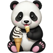 Panda eating ice cream sticker
