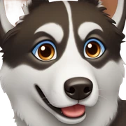 One black husky one red husky sticker