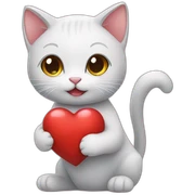 cat holding heart sticker