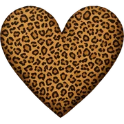 Leopard print heart sticker