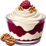 Skyr with berry sauce and peeled walnuts sticker